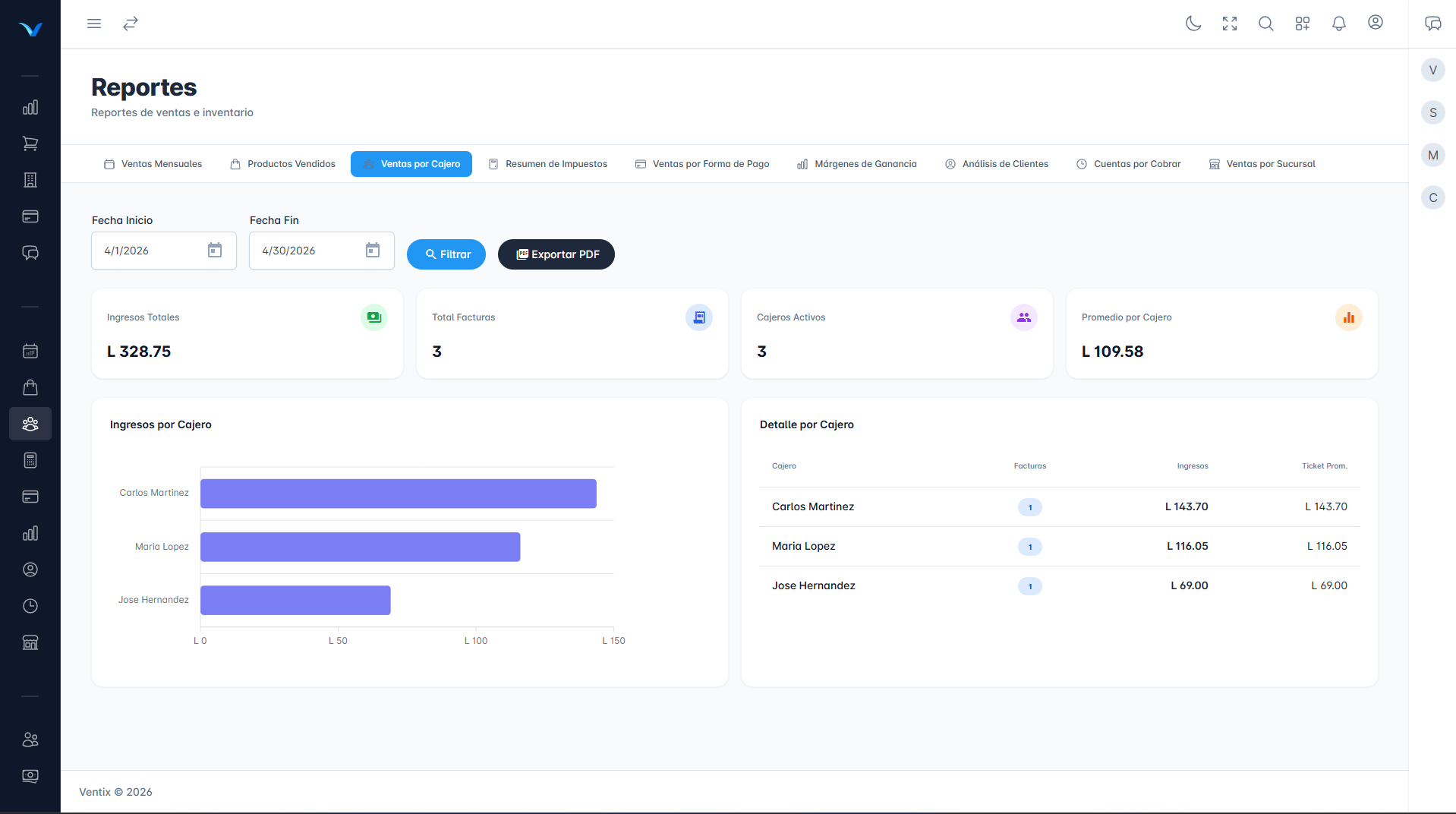 Reportes de Ventix - Analitica de ventas en tiempo real